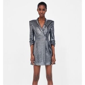 Legendary Zara metallic blazer dress